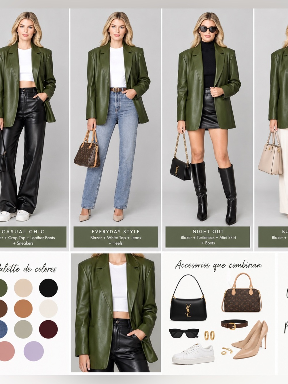 Blank NYC Olive Leather Blazer